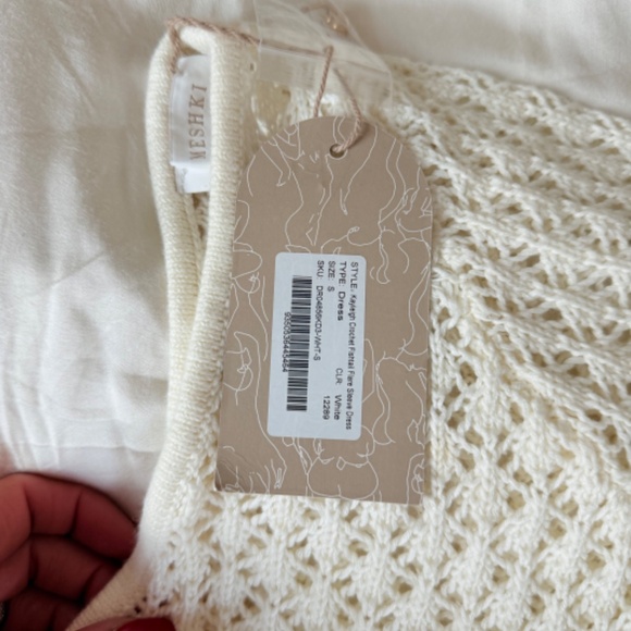 NWT Meshki Kayleigh Crochet Fishtail Maxi Dress – White – Size S - Picture 7 of 9